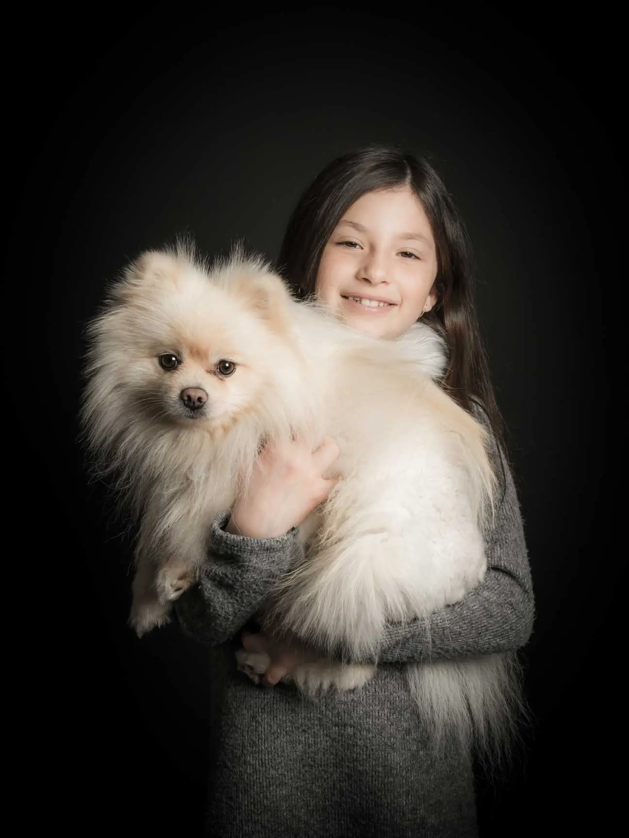 Photo chien doudou fillette